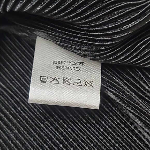 VTG Micas Black Satin Pleated Elastic Waist Ballet Skirt Size M NWT Dancer - Picture 7 of 13